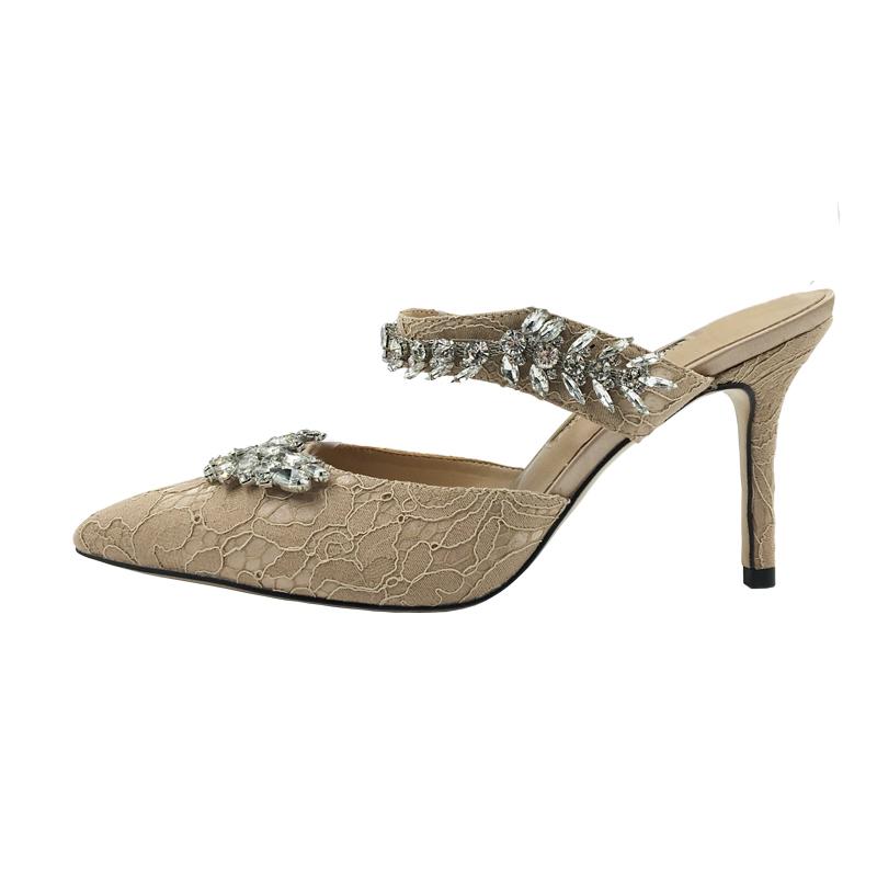 Customized Size 34-40 Lace Satin Upper Beautiful Crystal Buckle Stilettos High Heels Women Mules Shoes, Red
Customized Size 34-40 Lace Satin Upper Beautiful Crystal Buckle Stilettos High Heels Women Mules Shoes, Red