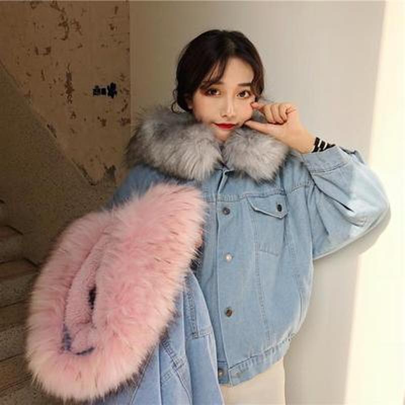 Faux Fur Collar Denim Jacket Women Winter Coat Warm Short Parkas Velvet Thick Basic Jean Jacket Casual Female Bomber Coat 2021, Blue pink
Faux Fur Collar Denim Jacket Women Winter Coat Warm Short Parkas Velvet Thick Basic Jean Jacket Casual Female Bomber Coat 2021, Blue pink