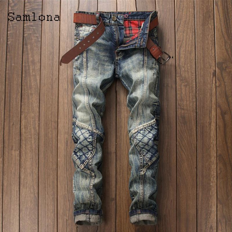 Samlona Plus size Men Jeans Denim Pants 2021 Spring Pant Slim Bottoms Male Patchwork Denim Jeans Ripped Trousers Mens clothing, Without belt
Samlona Plus size Men Jeans Denim Pants 2021 Spring Pant Slim Bottoms Male Patchwork Denim Jeans Ripped Trousers Mens clothing, Without belt