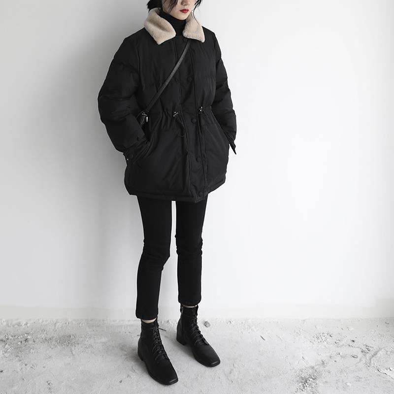 2020 New Winter Women Loose Solid Coats Warm Thick Cotton Padded Jackets Female Drawstring Elastic Waist Mid-Long Parkas M1961, Black short
2020 New Winter Women Loose Solid Coats Warm Thick Cotton Padded Jackets Female Drawstring Elastic Waist Mid-Long Parkas M1961, Black short