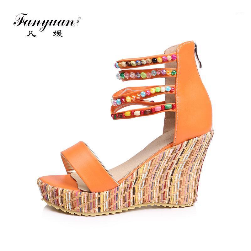 Fanyuan Fashion String Bead Cover Heel Sandals Summer Zipper Wedges High heels Women Shoes Concise Casual Ankle-Wrap Shoes1, Blue
Fanyuan Fashion String Bead Cover Heel Sandals Summer Zipper Wedges High heels Women Shoes Concise Casual Ankle-Wrap Shoes1, Blue