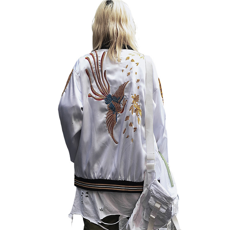 phoenix Yokosuka luxury embroidered soft female jackets spring and fall loose baseball jacket casual coats ACFT, White
phoenix Yokosuka luxury embroidered soft female jackets spring and fall loose baseball jacket casual coats ACFT, White