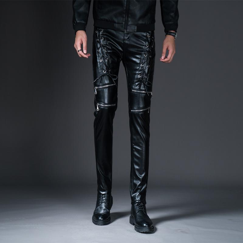 2021 Personalized Men's Clothing Stitching Leather Pants Teen Trend Multi-Zipper PU Leather Slim Fit Skinny Pants, Black
2021 Personalized Men's Clothing Stitching Leather Pants Teen Trend Multi-Zipper PU Leather Slim Fit Skinny Pants, Black