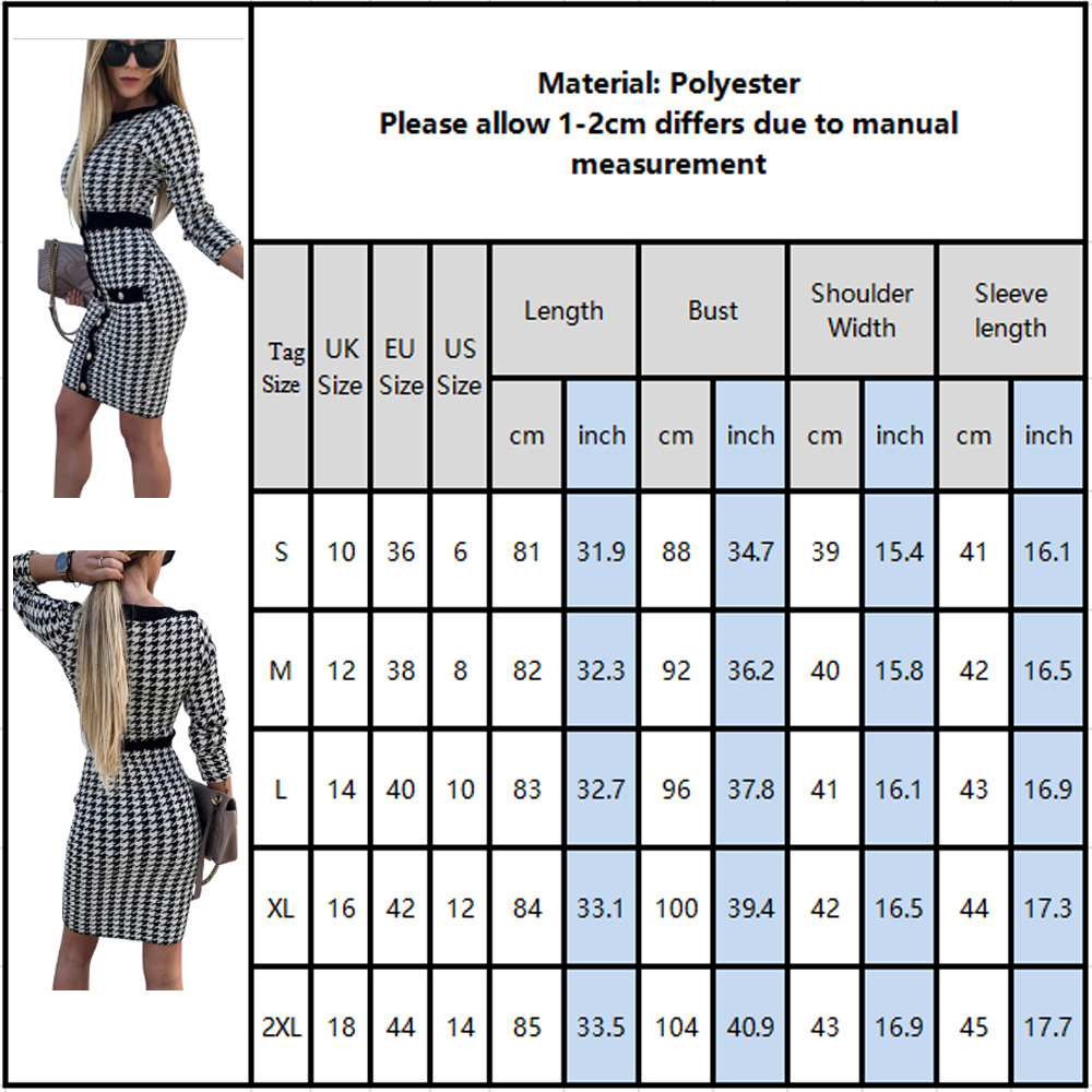 Long Sleeve Dresses Woman New Elegant Ladies Plaid Buttons Sheath Dress Vintage Women Office Dress Workwear T200519