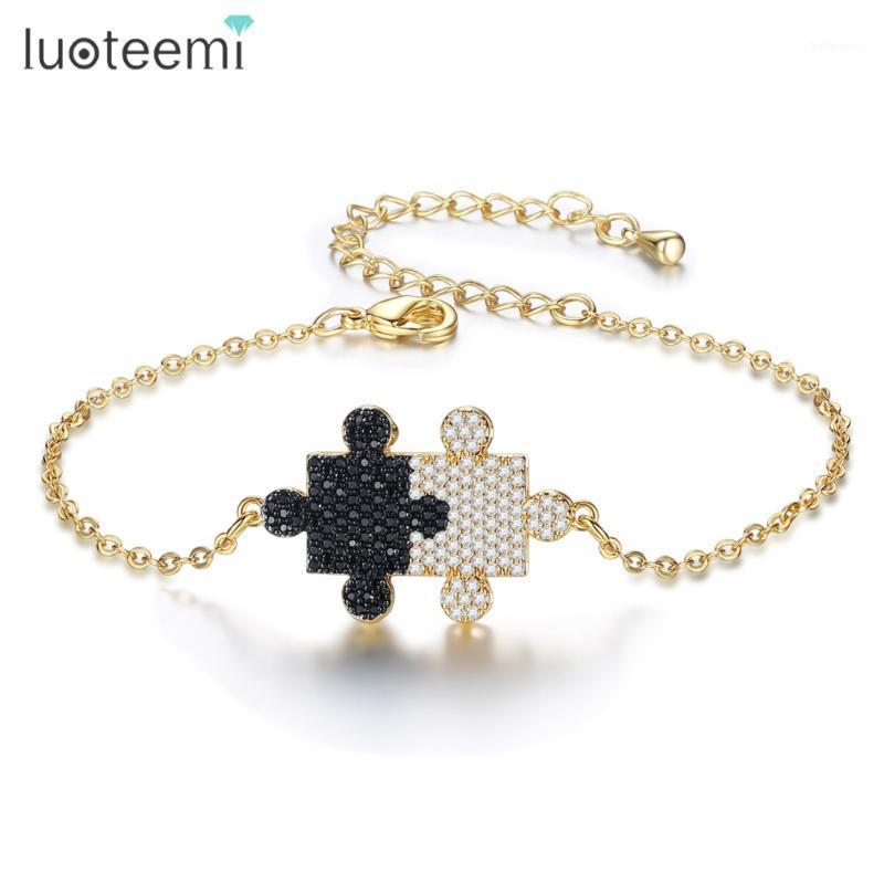 LUOTEEMI Classic Black & White CZ Crystal Adjustable Bracelet For Women Jigsaw Fragment Statement Fascinating Party Jewelry Gift1
LUOTEEMI Classic Black & White CZ Crystal Adjustable Bracelet For Women Jigsaw Fragment Statement Fascinating Party Jewelry Gift1