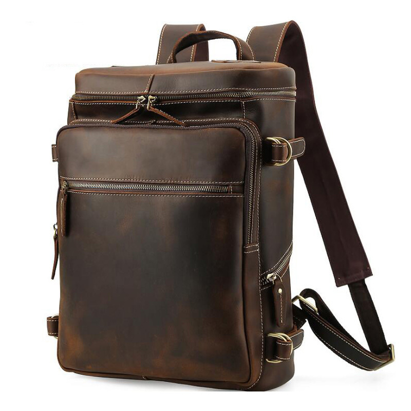 Maheu new design leather for the men 16 Polegada portable backpack male outdoor travel bag, Dark brown design2
Maheu new design leather for the men 16 Polegada portable backpack male outdoor travel bag, Dark brown design2