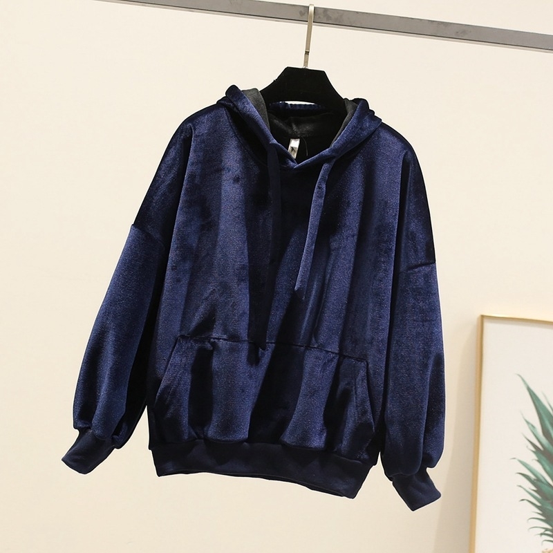 Flocking Thick Warm Velours Hoodies Women Autumn New Arrival Windbreaker Sweatshirt with Hat In Soft Touch 201204