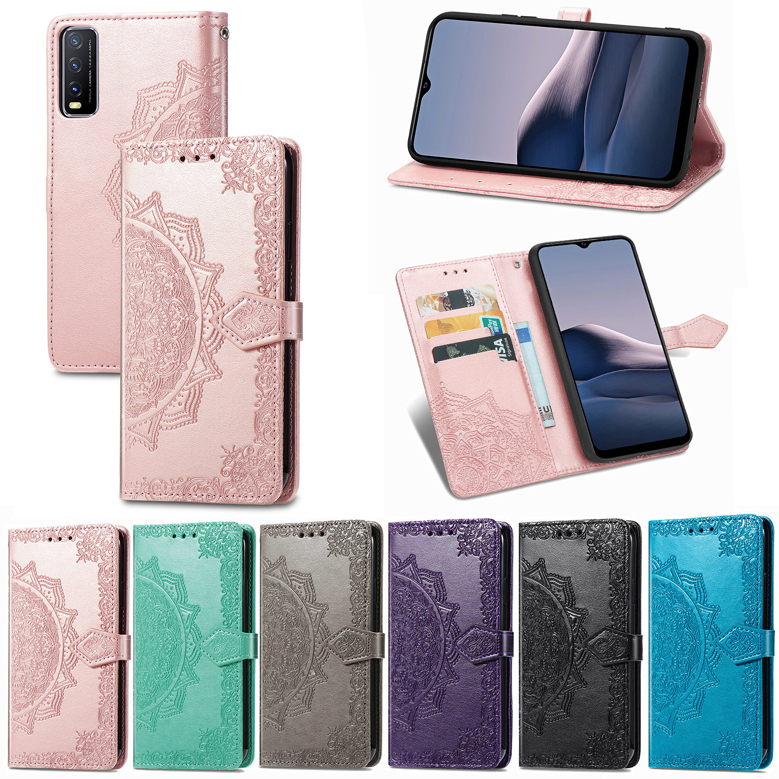 PU Leather Phone Cases for VIVO Y20 Flowers with Magnetic Buckle(Suitable for Model:Y20), Black
PU Leather Phone Cases for VIVO Y20 Flowers with Magnetic Buckle(Suitable for Model:Y20), Black