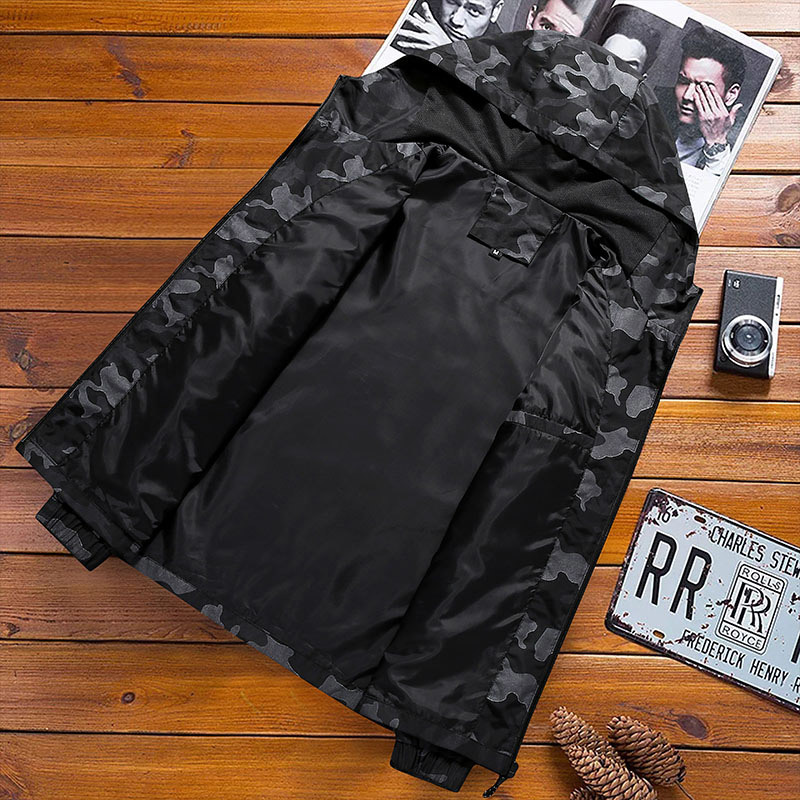 Autumn Spring Waterproof Jacket Men Windproof Jackets Casual Camouflage Coats Bomber Jacket Hooded Male Slim Fit Outwear C301 201218