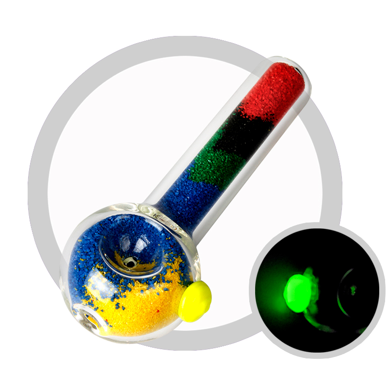Hot sale Glass pipe Tabacco pipes with colorful glass grit inside heady glass luminous hand pipes spoon pipe 5 inches
Hot sale Glass pipe Tabacco pipes with colorful glass grit inside heady glass luminous hand pipes spoon pipe 5 inches