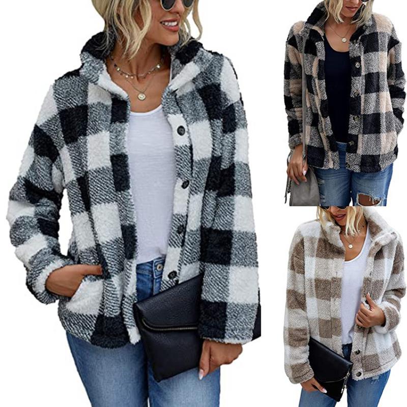 Women' Cardigan Pocket Long Sleeve Plaid Stand Collar Cardigan Sweater Plush Coat Fashion Printed Vintage Outwear Chaqueta 2020, Wh
Women' Cardigan Pocket Long Sleeve Plaid Stand Collar Cardigan Sweater Plush Coat Fashion Printed Vintage Outwear Chaqueta 2020, Wh