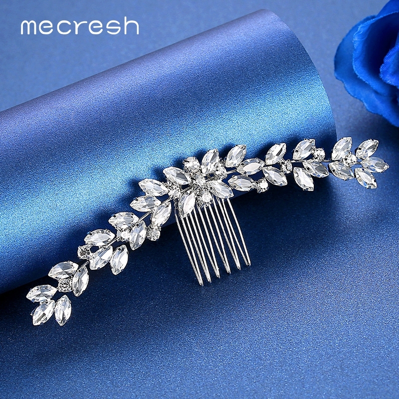 Mecresh Leaf Marquise Crystal Bridal Hair Ornaments Wedding Hair Accessories Silver Color Rhinestone Hair Combs for Women FS238 J0121
Mecresh Leaf Marquise Crystal Bridal Hair Ornaments Wedding Hair Accessories Silver Color Rhinestone Hair Combs for Women FS238 J0121