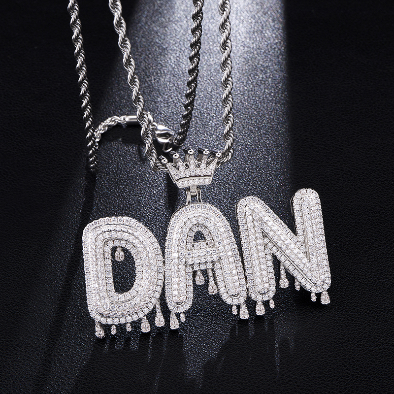Hip Hop Custom Name Letters Pendant Necklace Micro Cubic Zircon with Rope Chain or Cuban Chain
Hip Hop Custom Name Letters Pendant Necklace Micro Cubic Zircon with Rope Chain or Cuban Chain