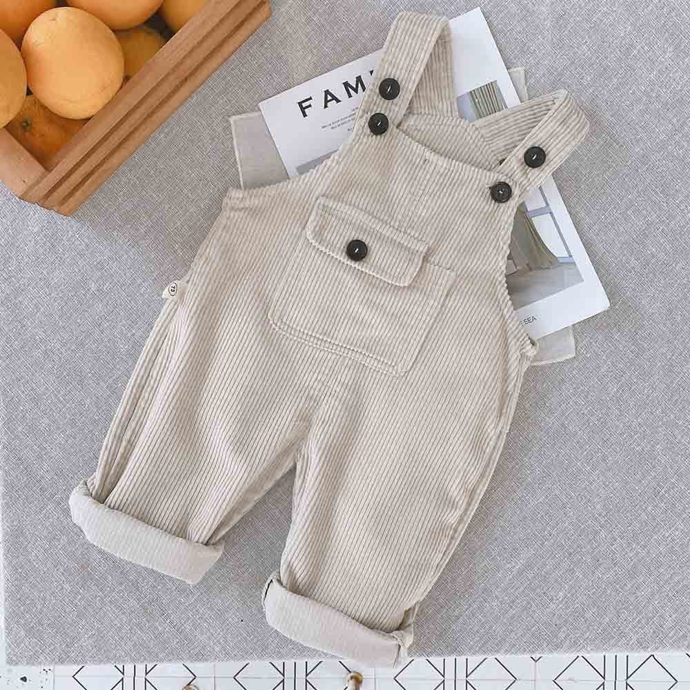 Halilo Baby Boy Overalls Solid Color Autumn Winter Corduroy Girls Jumpsuit Casual Loose Infant Kids Jumpsuit Pants 201128