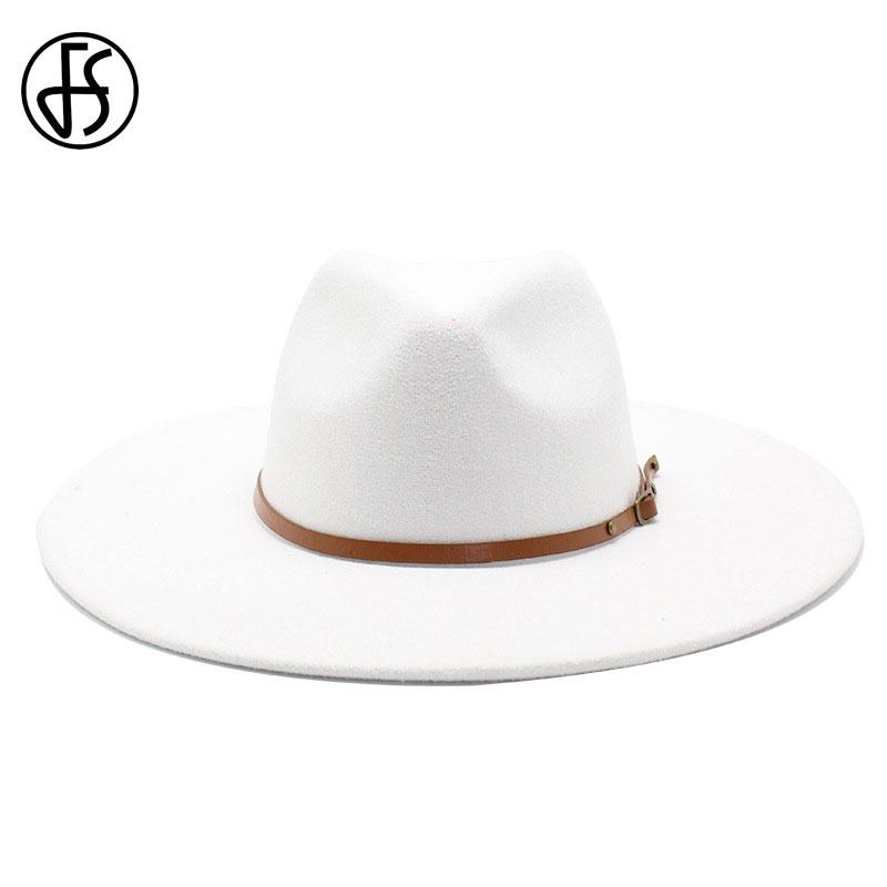 Wide Brim Hats FS Big Imitation Wool Fedora Hat Women Men Felt With Metal Chain Decor White Panama Trilby Cowboy Jazz Cap Chapeau Sombrero
Wide Brim Hats FS Big Imitation Wool Fedora Hat Women Men Felt With Metal Chain Decor White Panama Trilby Cowboy Jazz Cap Chapeau Sombrero