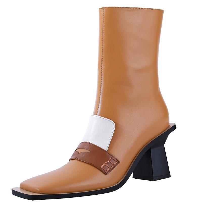 Winter Brand High Heels Retro Genuine Leather Square Toe Ankle Boots for Women Thick Heels Office Ladies Shoes Zapatos 6 Cm Zip, Black
Winter Brand High Heels Retro Genuine Leather Square Toe Ankle Boots for Women Thick Heels Office Ladies Shoes Zapatos 6 Cm Zip, Black