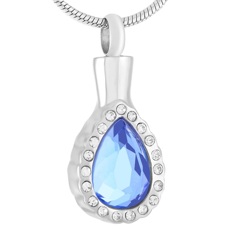 IJD9440 Stainless Steel Colorful Teardrop Crystal Cremation Souvenir Pendant for Ashes Urn Keepsake Memorial Necklace Jewelry
IJD9440 Stainless Steel Colorful Teardrop Crystal Cremation Souvenir Pendant for Ashes Urn Keepsake Memorial Necklace Jewelry