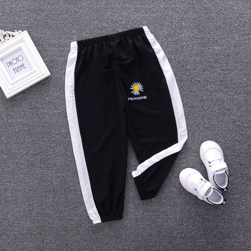 Fashion Girls Pants Summer Children Girls Cotton Linen Flower Printed Casual Pants Child Trouser Kids Bloomers Cool Baby clothes LJ201019