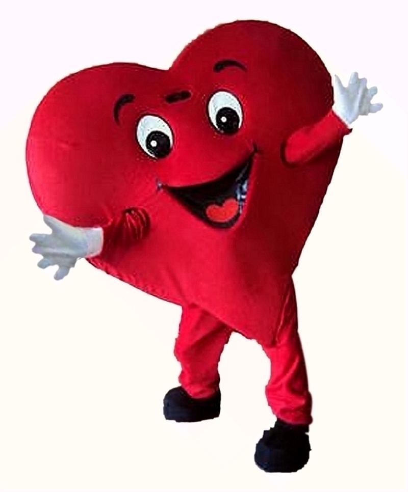 Red heart Mascot Costume Cartoon Character Adult Size Longteng (TM) 0225424