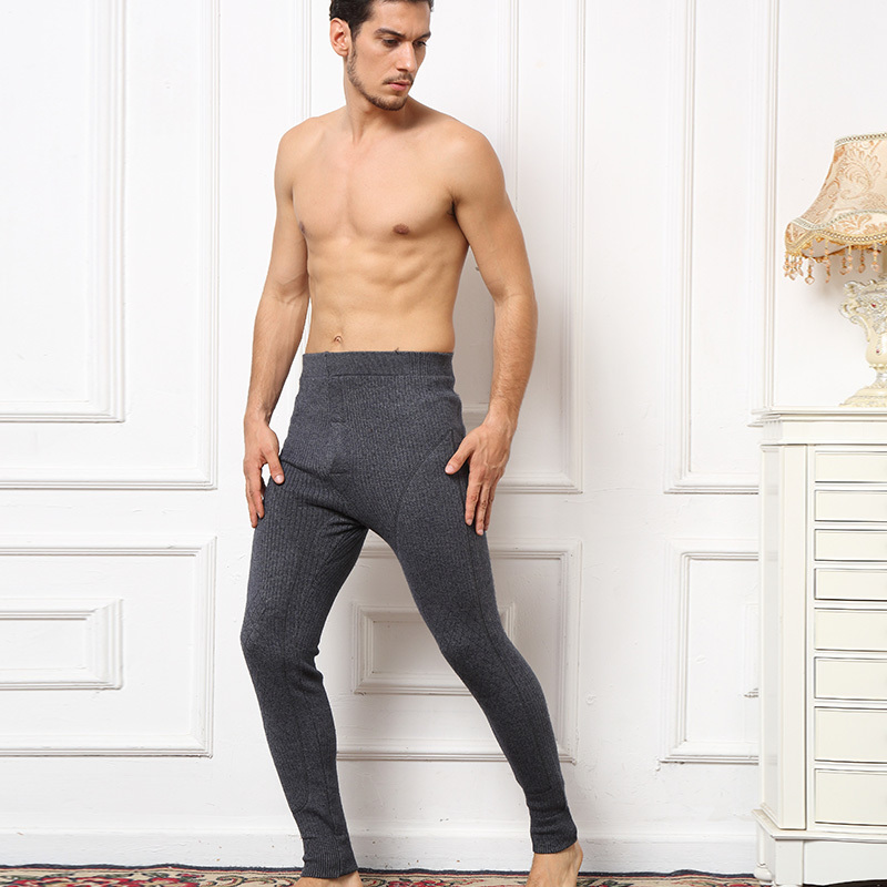 Man Leggings Double Thicker Warm Cashmere and Wool Knitting Pant Long Knit Pants for Heavy Winter 3Colors Trousers 201128