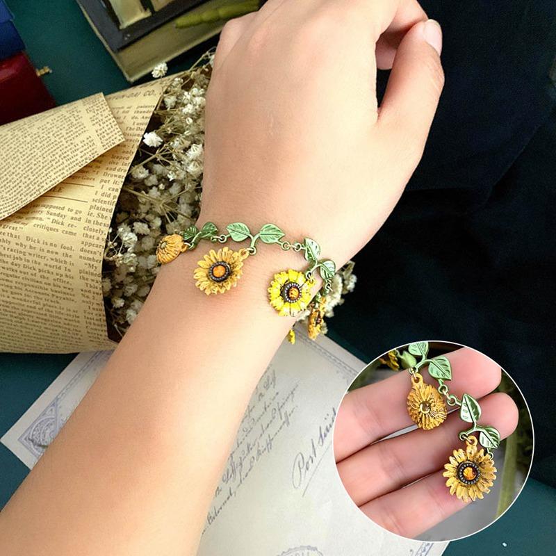 Fashion sunflowers & Leavs Bracelet Jewelry Sunflower Charm Bracelet for Girls Jewelry Drop Shipping
Fashion sunflowers & Leavs Bracelet Jewelry Sunflower Charm Bracelet for Girls Jewelry Drop Shipping