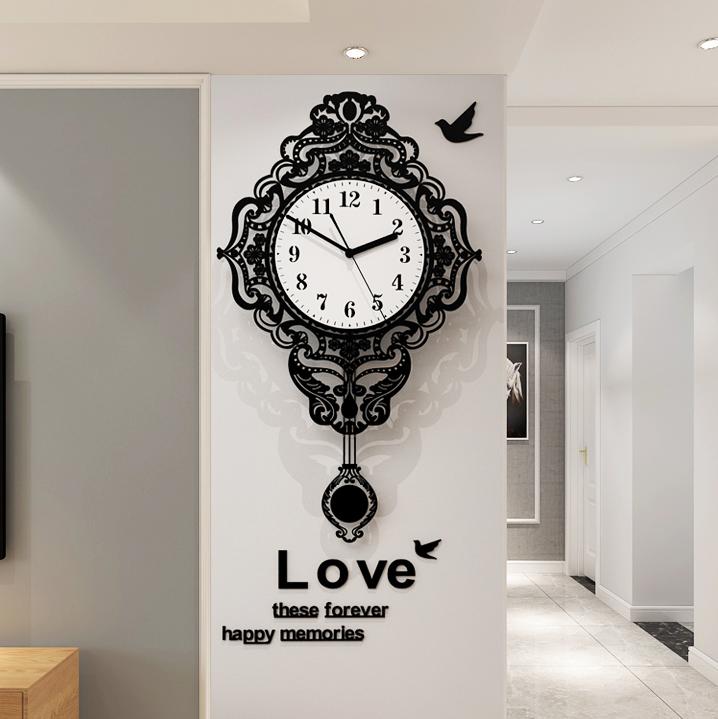 Art Modern Wall Clock European Silent Simple Creative Fashion Wall Clock Pendulum Swing Duvar Saati Bedroom Clocks MM60WC