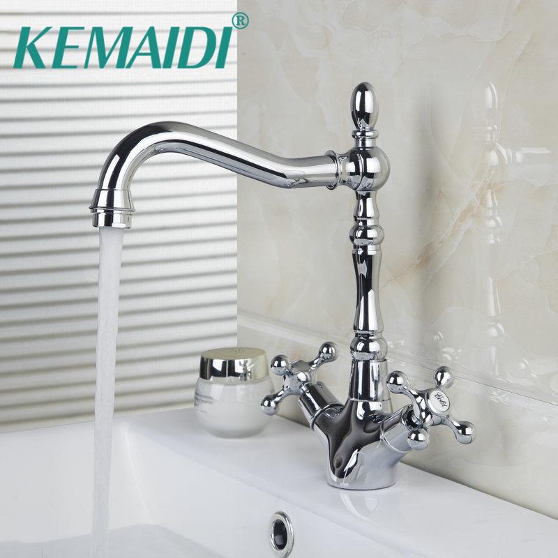 KEMAIDI Bathroom Faucet Polished Chrome 2 Handles Swivel Hot And Cold Mixer Tap Brass Basin Faucet Bathroom Sink Mixer
KEMAIDI Bathroom Faucet Polished Chrome 2 Handles Swivel Hot And Cold Mixer Tap Brass Basin Faucet Bathroom Sink Mixer
