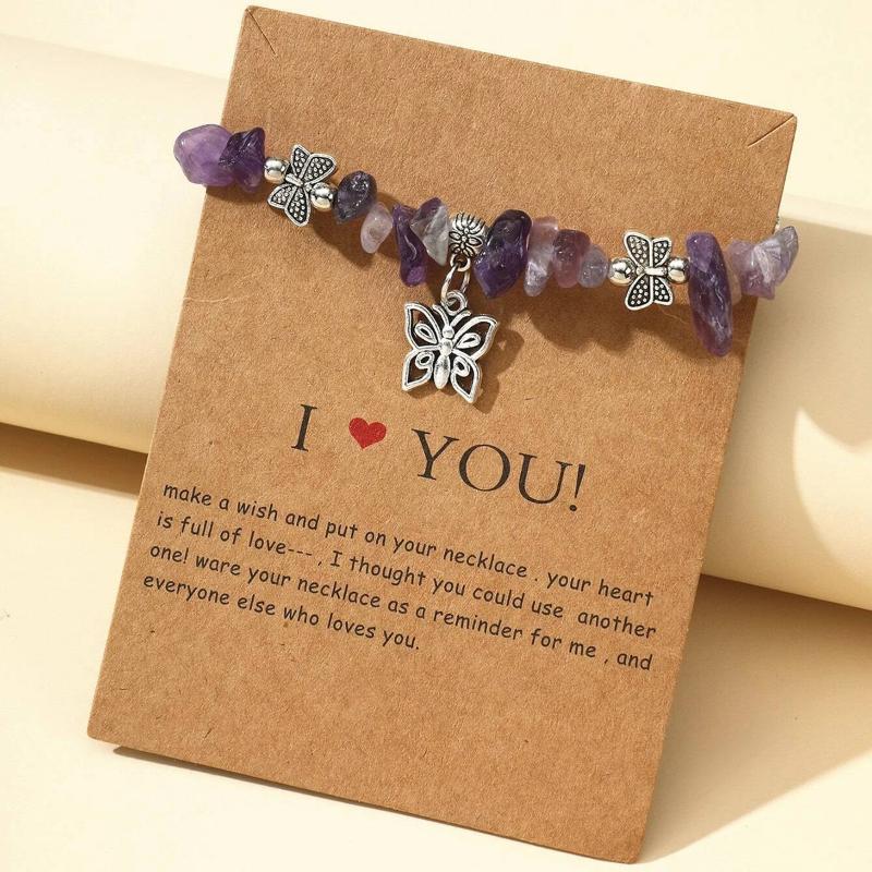 Charm Bracelets Vintage Style Zinc Alloy Silver Plated Butterfly Decoration Beaded Bracelet Handmade Natural Stone Jewelry 2022
Charm Bracelets Vintage Style Zinc Alloy Silver Plated Butterfly Decoration Beaded Bracelet Handmade Natural Stone Jewelry 2022