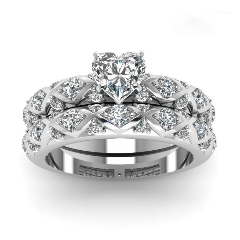 Wedding Rings Fashion Luxury Ring Set For Women Jewelry Exquisite Heart Shaped White Crystal Rhinestone Valentine's Day Gift1
Wedding Rings Fashion Luxury Ring Set For Women Jewelry Exquisite Heart Shaped White Crystal Rhinestone Valentine's Day Gift1