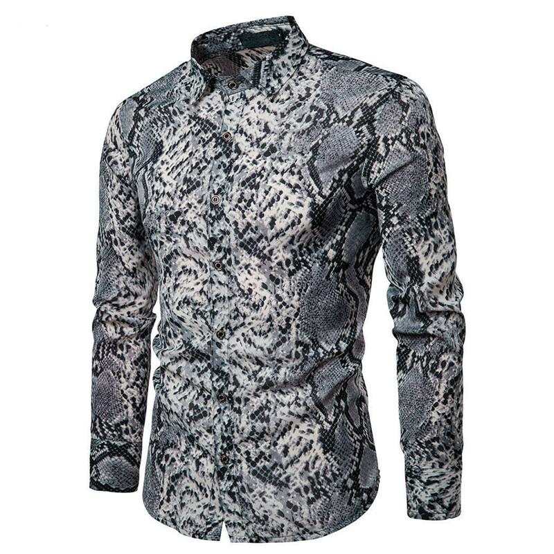 Men' Casual Snakeskin Print Shirt Large Sizes Long Sleeves Buttons Slim Shirts Male Summer Fashionable Tops Wear New Hot Sale, As photo show
Men' Casual Snakeskin Print Shirt Large Sizes Long Sleeves Buttons Slim Shirts Male Summer Fashionable Tops Wear New Hot Sale, As photo show