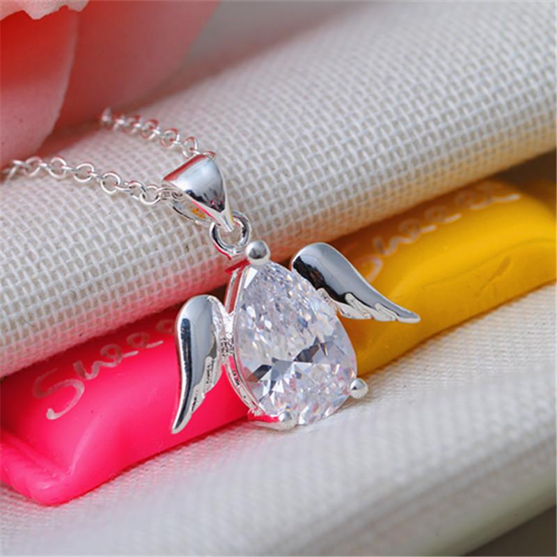 Exquisite Silver Plated Angel Wing Crystal Necklace Water Drop Shape Zircon Women's Necklace Bridal Wedding Jewelry Lover's Gift
Exquisite Silver Plated Angel Wing Crystal Necklace Water Drop Shape Zircon Women's Necklace Bridal Wedding Jewelry Lover's Gift