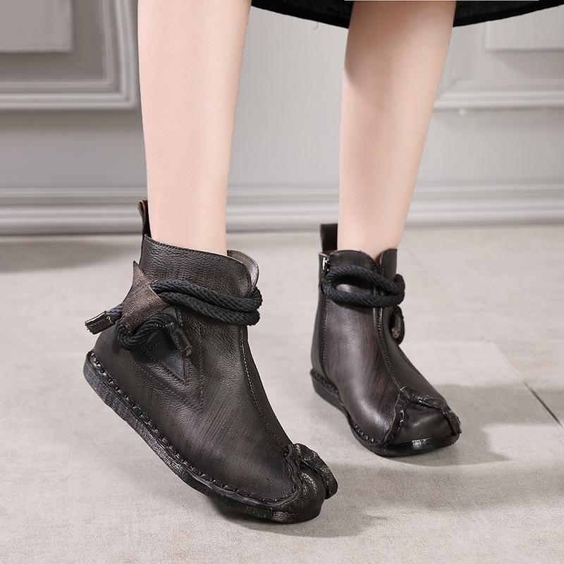 2020 VALLU New Original Vintage Shoes Women Ankle Boots Genuine Leather Hand Sewing Side Zipper Soft Comfort Ladies Flat Boots, Black
2020 VALLU New Original Vintage Shoes Women Ankle Boots Genuine Leather Hand Sewing Side Zipper Soft Comfort Ladies Flat Boots, Black