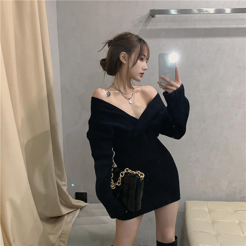 2020 New Autumn Winter Knitted Dress Wrap Sweater Dress Women Bodycon V-neck Sexy Bandage Mini Elegant Party Lady, Black
2020 New Autumn Winter Knitted Dress Wrap Sweater Dress Women Bodycon V-neck Sexy Bandage Mini Elegant Party Lady, Black
