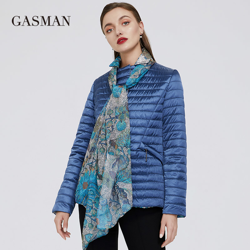 GASMAN Solid cotton Slim short jackets for Women winter jacket zipper parka Hooded down jacket Female autumn casual puffer coats 201217