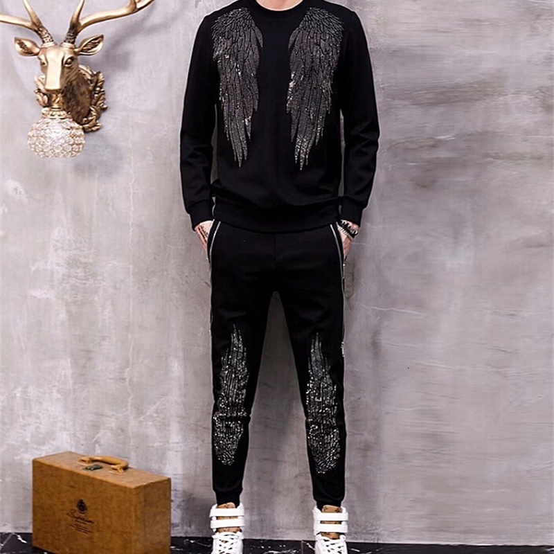 2021 New Autumn Fashion Brand Hot Drill Embroidery Water Droplet Suit Men's Tracksuit with Pants Large Size Fitness Leisure Design Two s Kj3, Black
2021 New Autumn Fashion Brand Hot Drill Embroidery Water Droplet Suit Men's Tracksuit with Pants Large Size Fitness Leisure Design Two s Kj3, Black