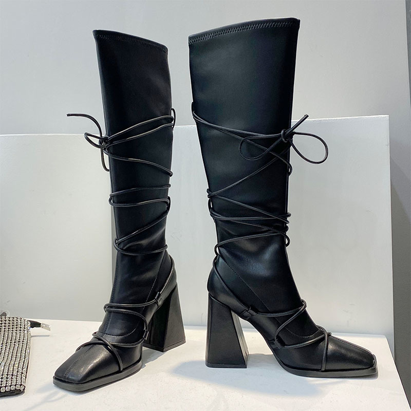 Sequins Ins Hot Toe Cross Buckles Knee Brace Tall Woman Chunky Heel Street Fashion Winter Boots Us1p, Black plush
Sequins Ins Hot Toe Cross Buckles Knee Brace Tall Woman Chunky Heel Street Fashion Winter Boots Us1p, Black plush