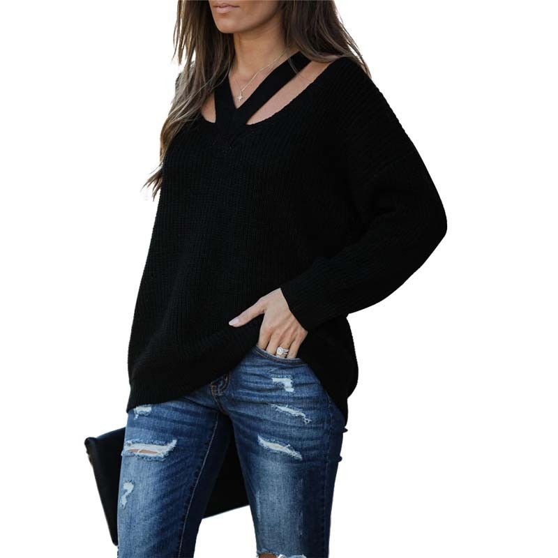 Autumn Winter Thick Sweaters Women Fashion V-neck Long Sleeve Plus Size Loose Warm Pullover Vintage Jumper Knitted Sweater Femme 201223