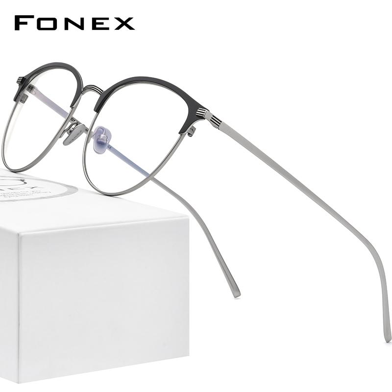 FONEX Pure Titanium Glasses Frames Men Vintage Retro Round Myopia Optical Prescription Eyeglass 2021 Women Korean Eyewear F85655
FONEX Pure Titanium Glasses Frames Men Vintage Retro Round Myopia Optical Prescription Eyeglass 2021 Women Korean Eyewear F85655