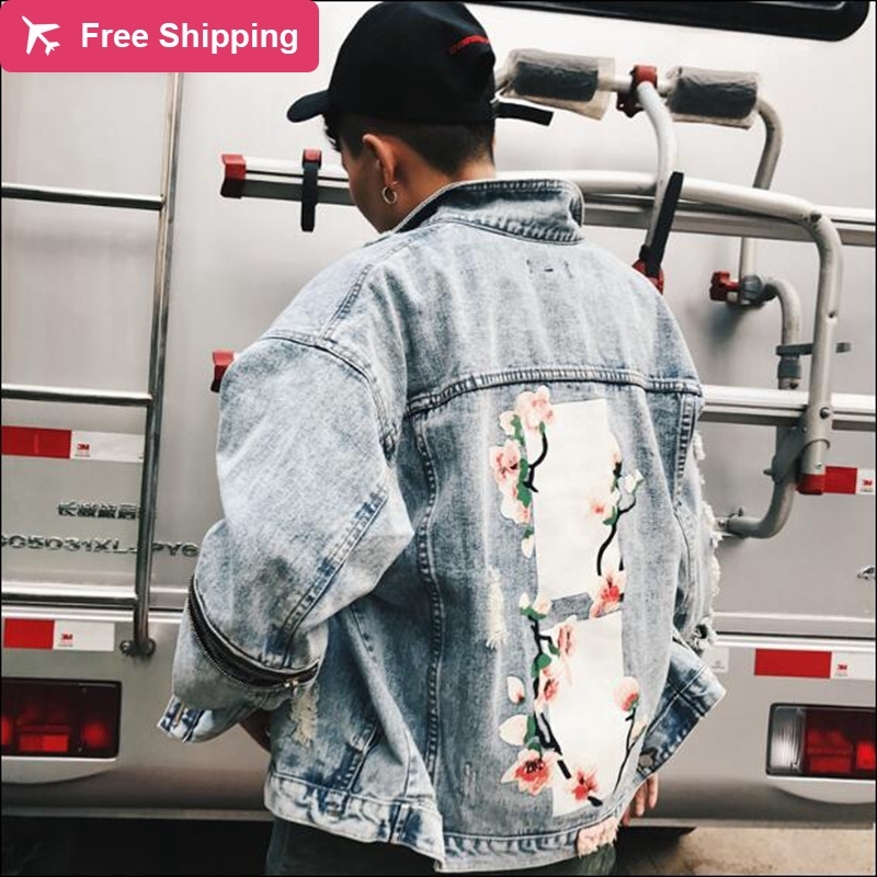 Nagri men embroidered flower denim fashion bomber baseball jackets jean male chaquette jacket hombre me size M-XXL, Light blue
Nagri men embroidered flower denim fashion bomber baseball jackets jean male chaquette jacket hombre me size M-XXL, Light blue