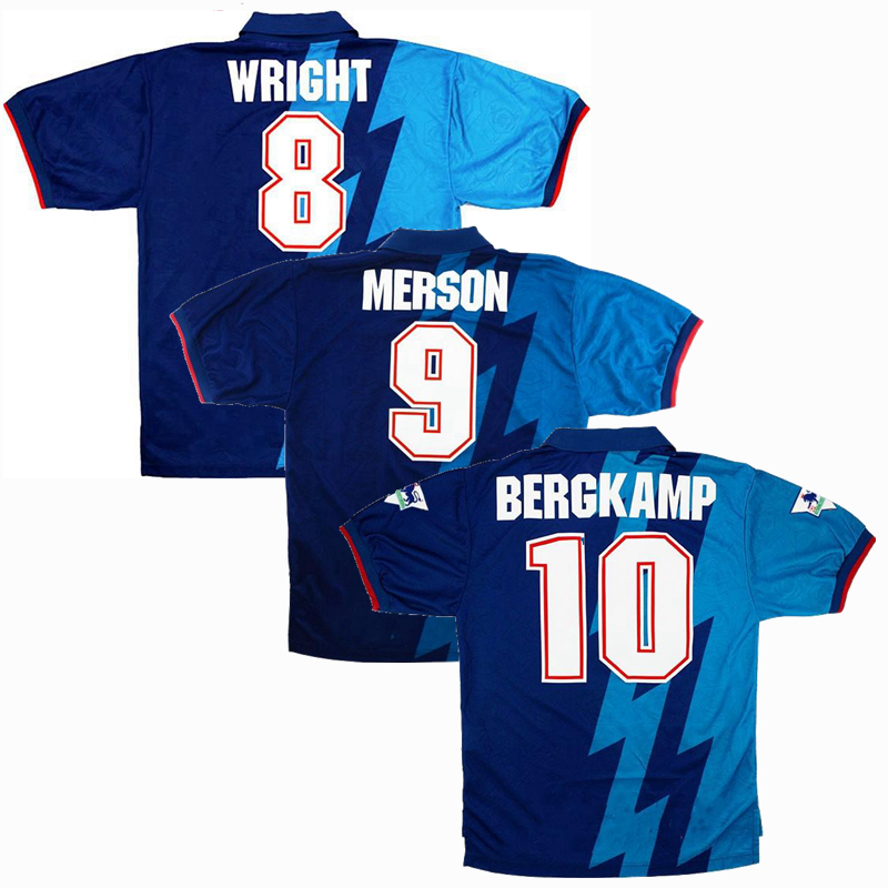 1995 1996 Bergkamp Wright retro away soccer jersey 95 96 Adams PLATT KEOWN Merson Hillier vintage classic football shirt, 95/96 away
1995 1996 Bergkamp Wright retro away soccer jersey 95 96 Adams PLATT KEOWN Merson Hillier vintage classic football shirt, 95/96 away