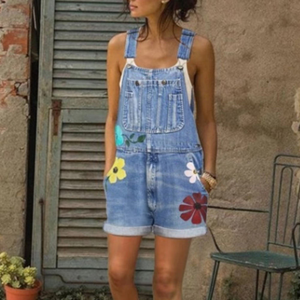 2021 New Summer Women Jumpsuits Denim Overalls Printed Slim Suede Shorts Short Bib Pants Cotton Polyester Floral Pockets Jumpsuit, Pink
2021 New Summer Women Jumpsuits Denim Overalls Printed Slim Suede Shorts Short Bib Pants Cotton Polyester Floral Pockets Jumpsuit, Pink