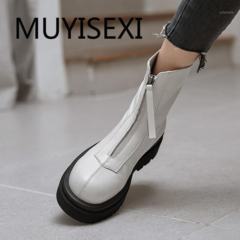 Front zipper boots genuine lather 5.5cm thick bottom round toe winter shoes keep warm beauty simple leisure women TN40 MUYISEXI1, Black
Front zipper boots genuine lather 5.5cm thick bottom round toe winter shoes keep warm beauty simple leisure women TN40 MUYISEXI1, Black