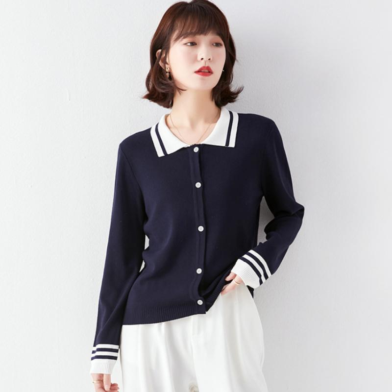 2020 Aututmn Spring Women Sweater Fashion Casual Patchwork Pullovers Turn Down Collor Long Sleeve Female Elegant Kintted Tops, Blue
2020 Aututmn Spring Women Sweater Fashion Casual Patchwork Pullovers Turn Down Collor Long Sleeve Female Elegant Kintted Tops, Blue