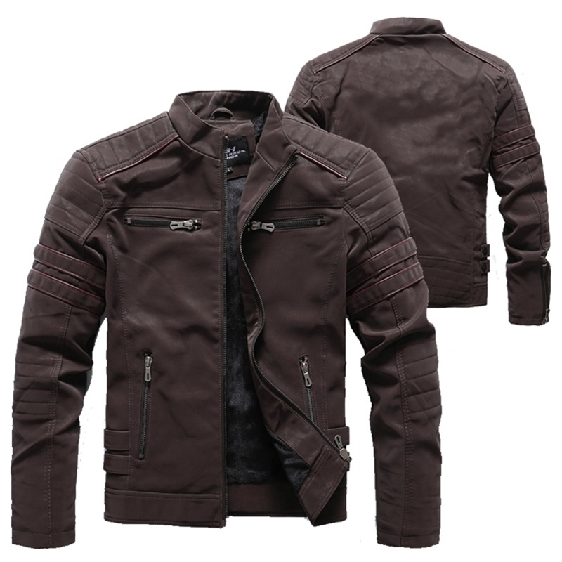 Leather Jacket Men Autumn Winter Coat New Men's Fashion Motorcycle PU Leather Jackets Coat Male Stand Collar Fleece Jacket 201218, Brown
Leather Jacket Men Autumn Winter Coat New Men's Fashion Motorcycle PU Leather Jackets Coat Male Stand Collar Fleece Jacket 201218, Brown