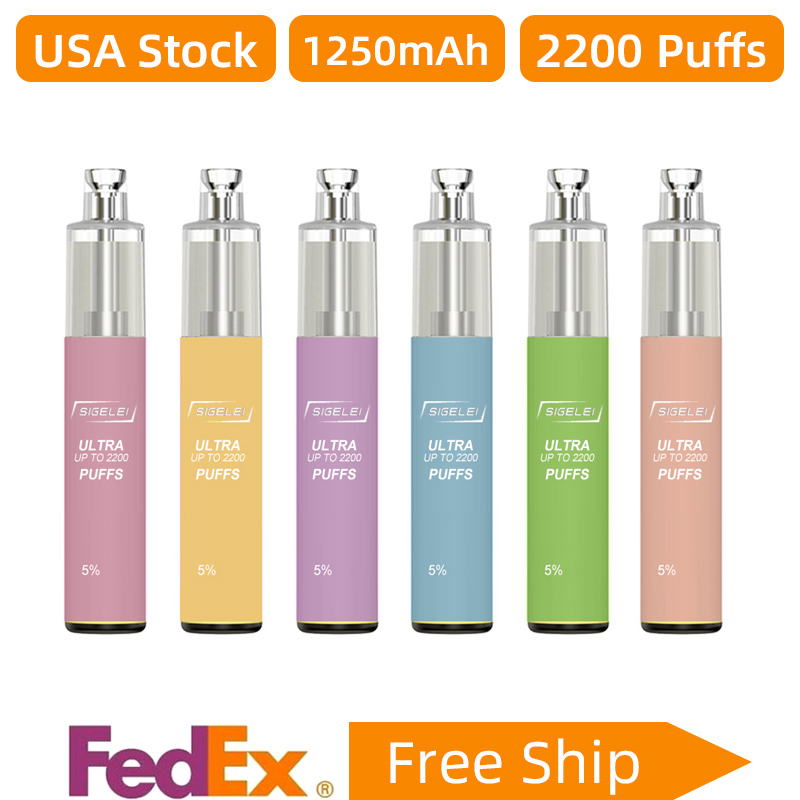US Stock Sigelei Ultra 1500Puffs 2200Puffs 2500Puffs Disposables Vape Pod Kit 1250mAh 6ml/1000mAh 5ml/1300mAh 6.5ml Original
US Stock Sigelei Ultra 1500Puffs 2200Puffs 2500Puffs Disposables Vape Pod Kit 1250mAh 6ml/1000mAh 5ml/1300mAh 6.5ml Original