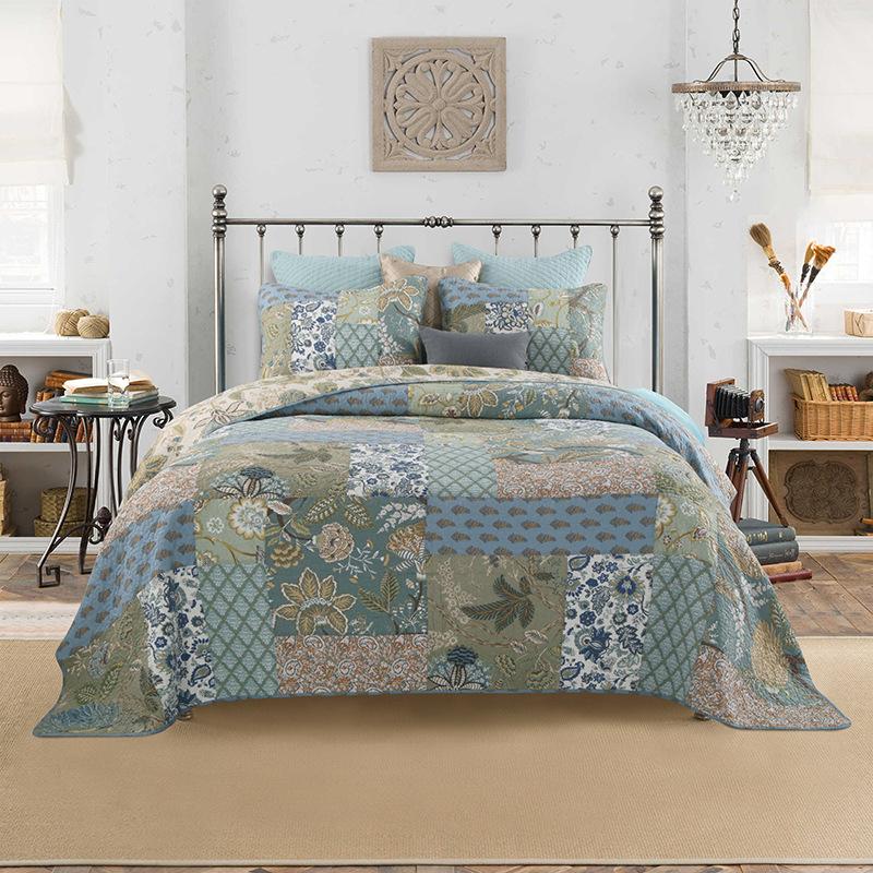 Shabby Chic Floral 3 Pieces Patchwork Bedspread Pillow shams Sumer Quilts Set Queen King size 100% Cotton Reversible Ultra soft
Shabby Chic Floral 3 Pieces Patchwork Bedspread Pillow shams Sumer Quilts Set Queen King size 100% Cotton Reversible Ultra soft