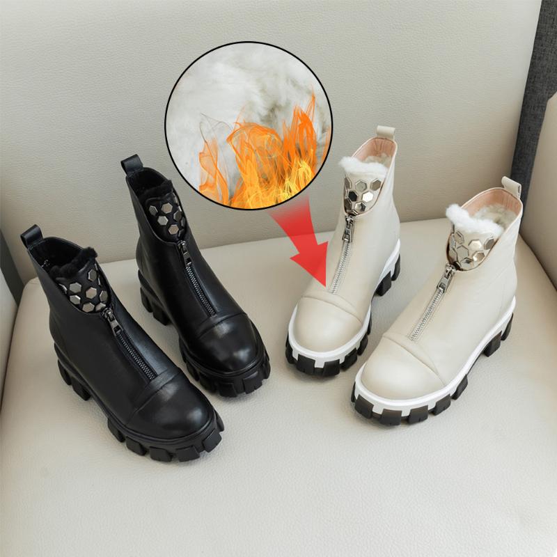 Plus Size 34-43 New Genuine Leather Winter Boots Women Round Toe Zipper Ankle Boots Keep Warm Sheep Wool Snow, Black
Plus Size 34-43 New Genuine Leather Winter Boots Women Round Toe Zipper Ankle Boots Keep Warm Sheep Wool Snow, Black
