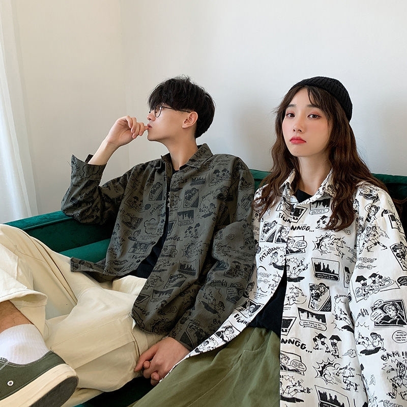 New Men's Cartoon Graphic Printed Denim Shirt Coat 2021 Women's Hong Kong Style Long Sleeve Tops Fashion Clothing Wmlq, White
New Men's Cartoon Graphic Printed Denim Shirt Coat 2021 Women's Hong Kong Style Long Sleeve Tops Fashion Clothing Wmlq, White