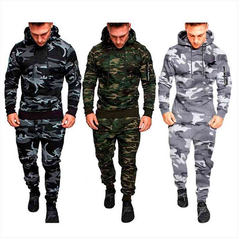 camo men tracksuit hooded outerwear hoodie set 2 pieces autumn sporting male fitness camouflage sweatshirts jacket pants sets, Gray
camo men tracksuit hooded outerwear hoodie set 2 pieces autumn sporting male fitness camouflage sweatshirts jacket pants sets, Gray