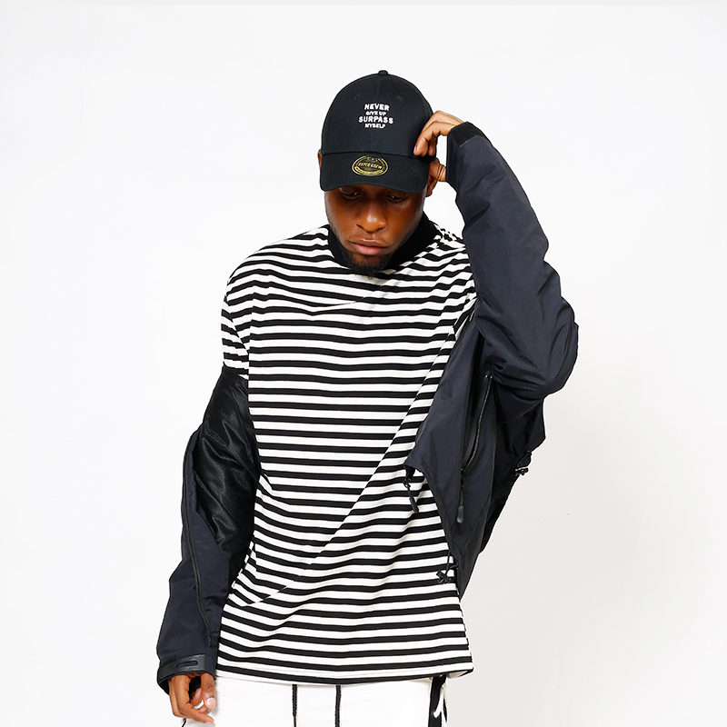 HEYGUYS original men's striped foundation Europe street style T-shirt long sleeve t-shirt men bottom loose head 201203